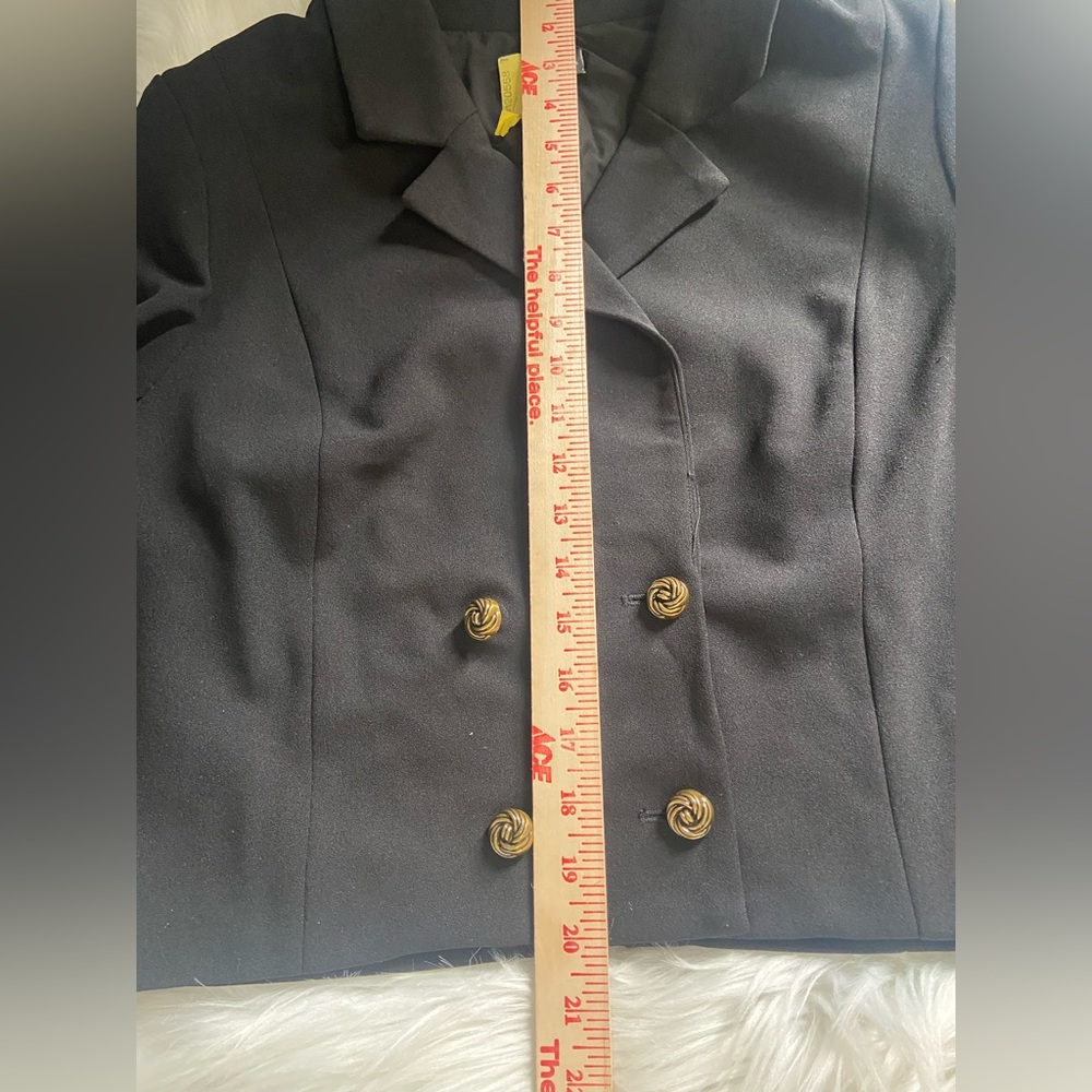 Aqua Black Blazer Sz XL with Gold Knot Button Accents - Picture 7 of 13